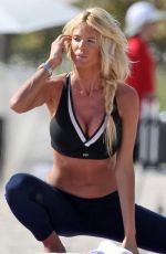 VICTORIA SILVSTEDT Doing Yoga at a Beach in Miami