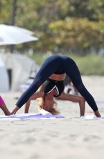 VICTORIA SILVSTEDT Doing Yoga at a Beach in Miami