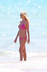 VICTORIA SILVSTEDT in Pink Bikini on the Beach in Miami
