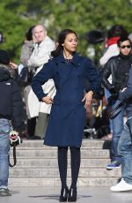 ZOE SALDANA on the Set of Rosemary