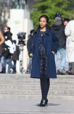 ZOE SALDANA on the Set of Rosemary