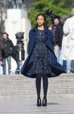 ZOE SALDANA on the Set of Rosemary