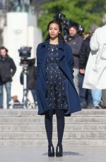 ZOE SALDANA on the Set of Rosemary