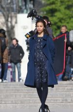 ZOE SALDANA on the Set of Rosemary