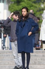 ZOE SALDANA on the Set of Rosemary