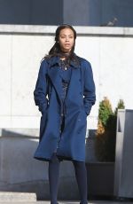 ZOE SALDANA on the Set of Rosemary