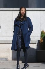 ZOE SALDANA on the Set of Rosemary