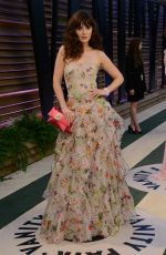 ZOOEY DESCHANEL at Vanity Fair Oscar Party in Hollywood