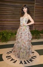 ZOOEY DESCHANEL at Vanity Fair Oscar Party in Hollywood
