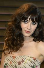 ZOOEY DESCHANEL at Vanity Fair Oscar Party in Hollywood