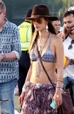 ALESSANDRA AMBROSIO in Bikini Top at Coachella Festival