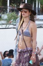 ALESSANDRA AMBROSIO in Bikini Top at Coachella Festival