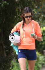 ALESSANDRA AMBROSIO in Shorts Heading to Yoga Class in Beverly Hills