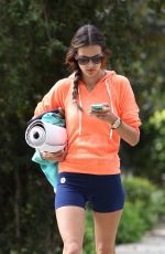 ALESSANDRA AMBROSIO in Shorts Heading to Yoga Class in Beverly Hills