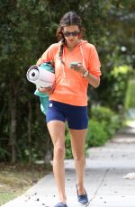 ALESSANDRA AMBROSIO in Shorts Heading to Yoga Class in Beverly Hills