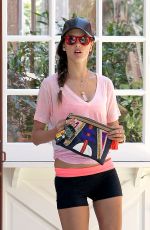 ALESSANDRA AMBROSIO in Tight Shorts Out in Brentwood