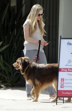 AMADA SEYFRIED with Her Dog Out and About in Studio City