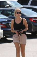 ASHLEY BENSON in Tank Top and Shorts Out in West Hollywood