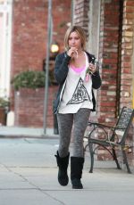 ASHLEY TISDALE Heading to a Gym in Studio City
