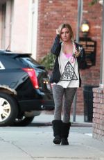 ASHLEY TISDALE Heading to a Gym in Studio City