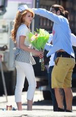 BELLA THORNE on the Music Video Set in Los Angeles