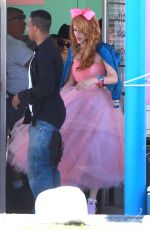 BELLA THORNE on the Music Video Set in Los Angeles
