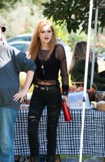 BELLA THORNE on the Set of Amityville in Los Angeles