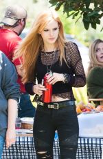 BELLA THORNE on the Set of Amityville in Los Angeles