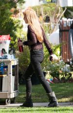 BELLA THORNE on the Set of Amityville in Los Angeles