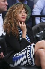 BEYONCE and Jay Z at Brooklyn Nets Basketball Game in New York