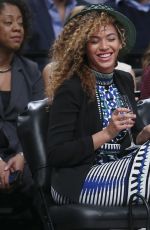 BEYONCE and Jay Z at Brooklyn Nets Basketball Game in New York