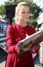 BROOKLYN DECKER on the Set of Extra in Los Angeles