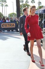 BROOKLYN DECKER on the Set of Extra in Los Angeles