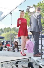 BROOKLYN DECKER on the Set of Extra in Los Angeles