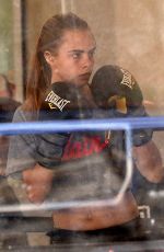 CARA DELEVINGNE at Gotham Fitness Center in New York