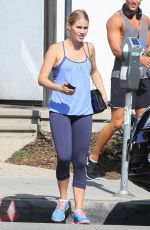 CLAIRE HOLT in Tights Leggings Leaves a Gym in West Hollywood