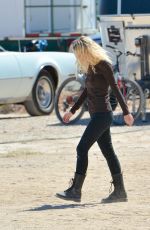 DAKOTA FANNING on the Set of Untitled Gerardo Naranjo Project in Las Vegas