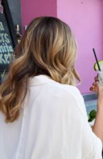 DANIA RAMIREZ on the Set of Extra at Westfield Century City