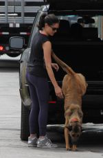 DANIELA RUAH in Tights with Her Dog Out in Los Angeles