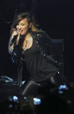 DEMI LOVATO Performs at Neon Lights Tour in Sao Paulo
