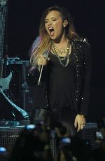 DEMI LOVATO Performs at Neon Lights Tour in Sao Paulo