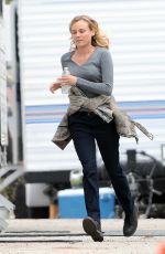 DIANE KRUGER on the Set of The Bridge in Pasadena