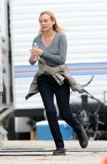 DIANE KRUGER on the Set of The Bridge in Pasadena