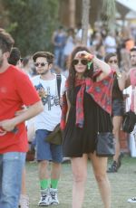 EMMA ROBERTS in Denim Shorts at Coachella Festival