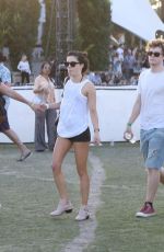 EMMA ROBERTS in Denim Shorts at Coachella Festival