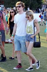 EMMA ROBERTS in Denim Shorts at Coachella Festival