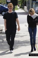 EMMA ROBERTS Leaves Blu Jam Cafe on Melrose in Los Angeles