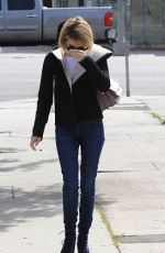 EMMA ROBERTS Leaves Blu Jam Cafe on Melrose in Los Angeles