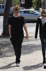 EMMA ROBERTS Leaves Blu Jam Cafe on Melrose in Los Angeles