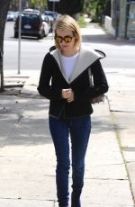 EMMA ROBERTS Leaves Blu Jam Cafe on Melrose in Los Angeles